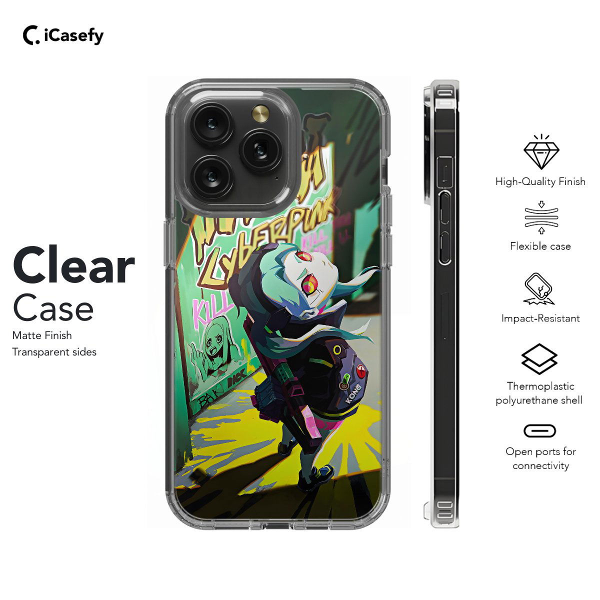 Cyberpunk Anime Rebecca Japanese Manga Phone Case iPhone Samsung Pixel & More #4 - Image 7