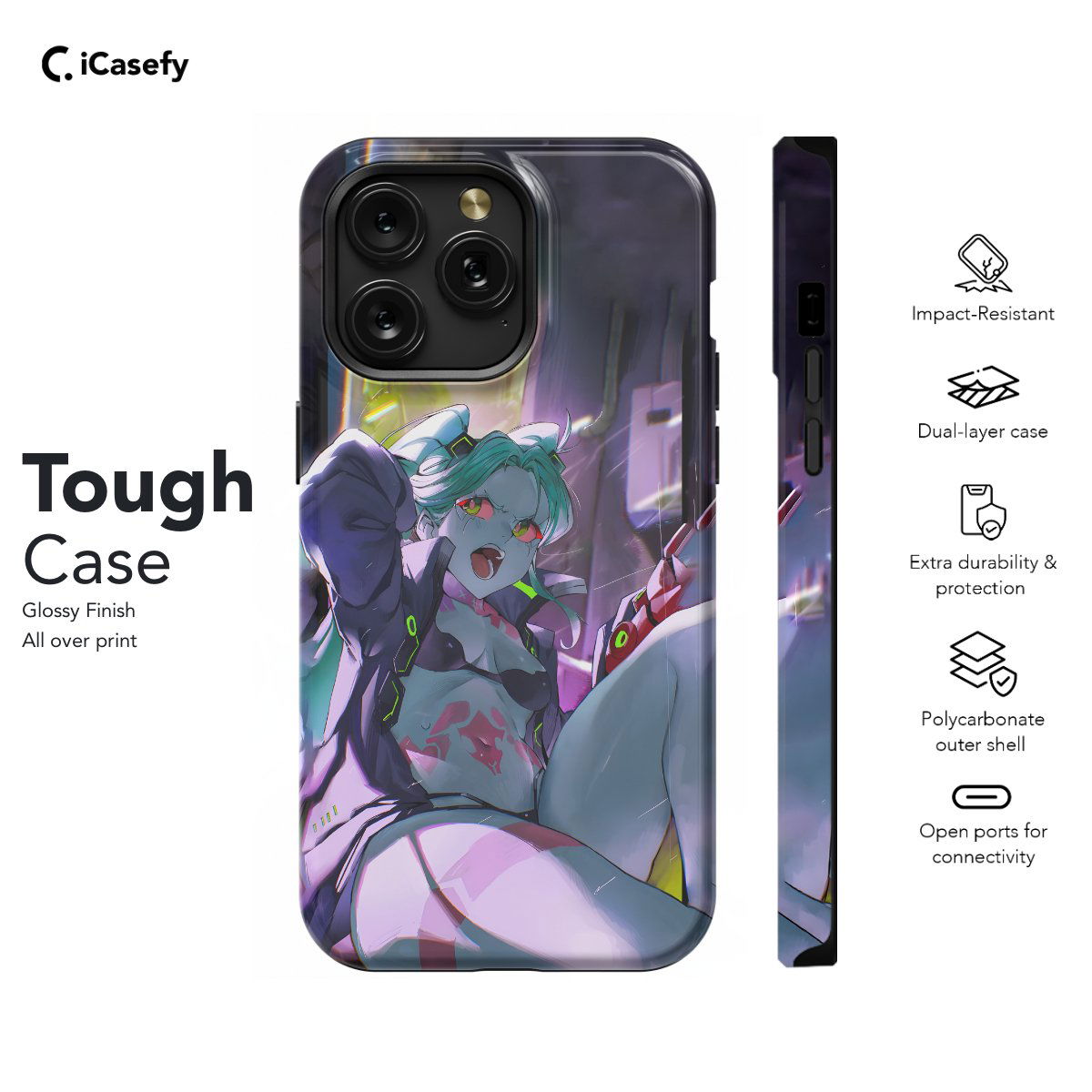 Cyberpunk Anime Rebecca Japanese Manga Phone Case iPhone Samsung Pixel & More #47 - Image 5