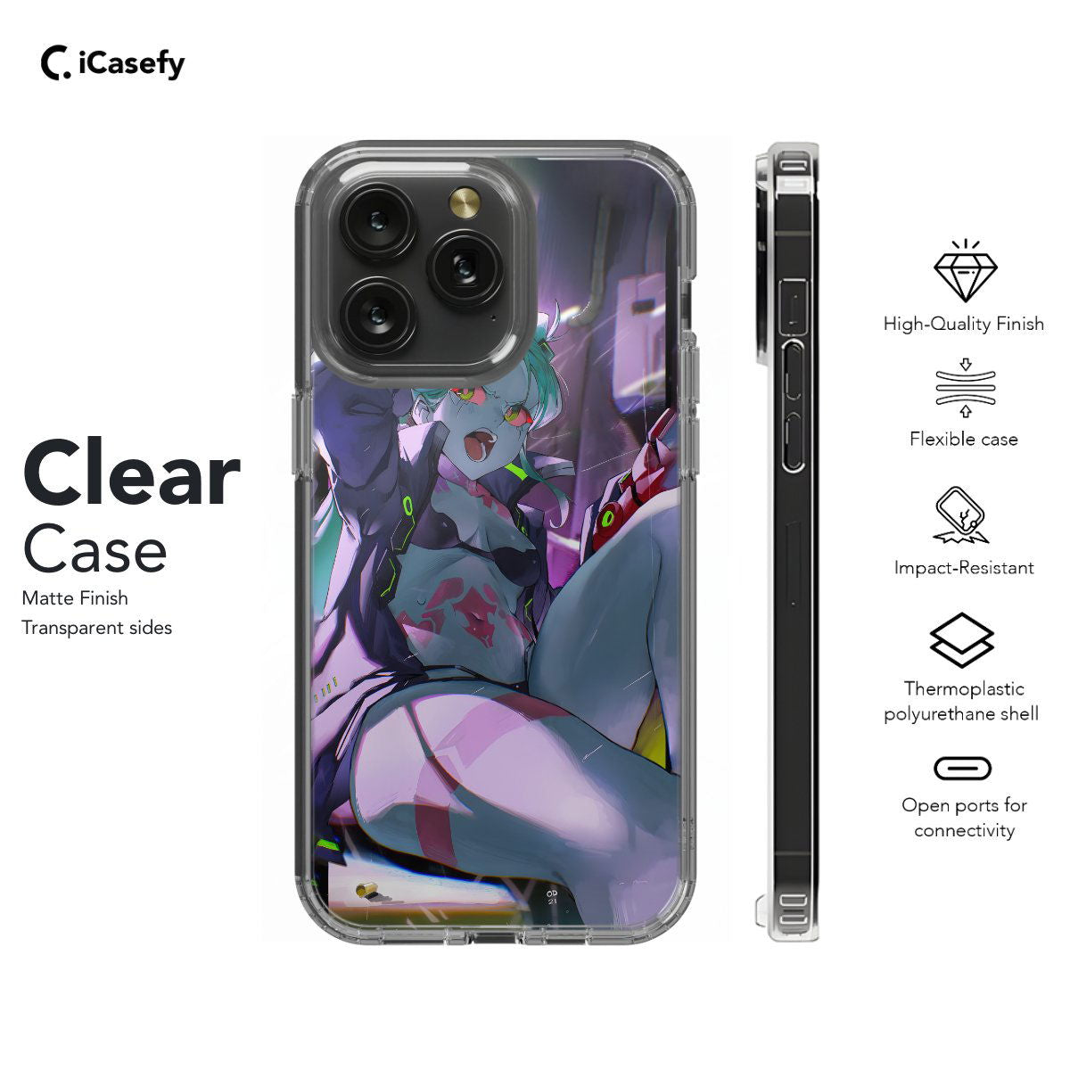 Cyberpunk Anime Rebecca Japanese Manga Phone Case iPhone Samsung Pixel & More #47 - Image 7