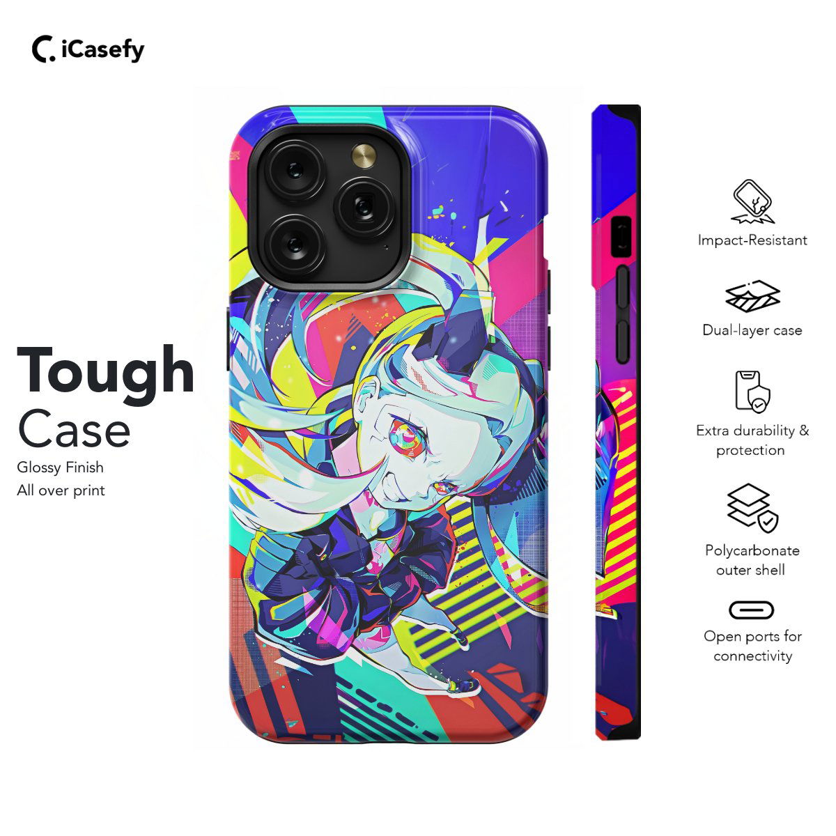 Cyberpunk Anime Rebecca Japanese Manga Phone Case iPhone Samsung Pixel & More #75 - Image 7