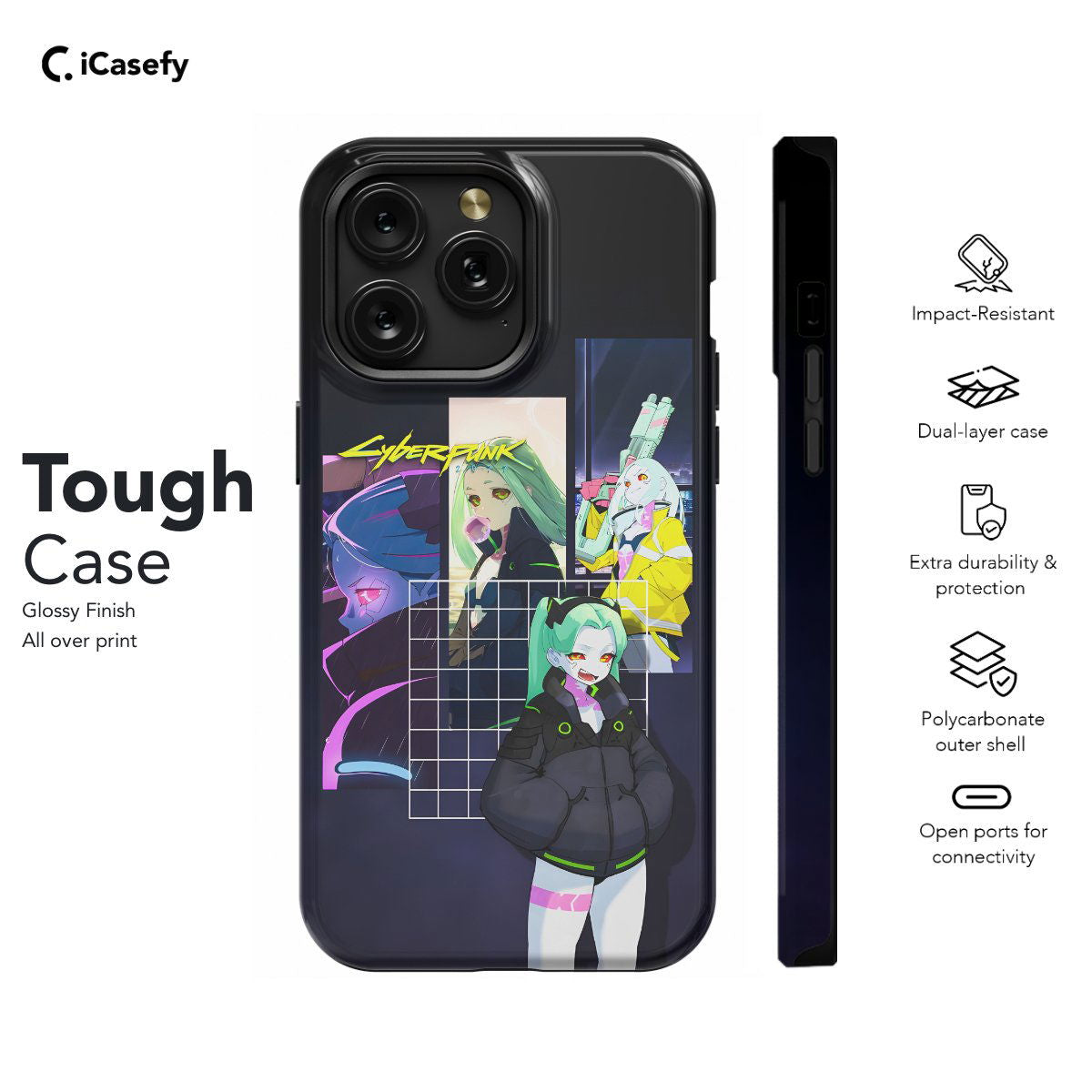 Cyberpunk Anime Rebecca Japanese Manga Phone Case iPhone Samsung Pixel & More #96 - Image 5