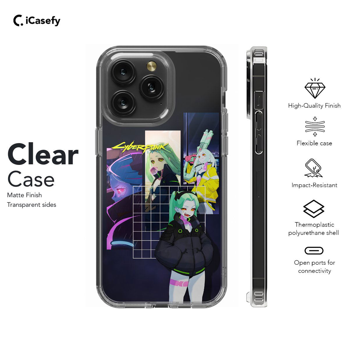 Cyberpunk Anime Rebecca Japanese Manga Phone Case iPhone Samsung Pixel & More #96 - Image 7