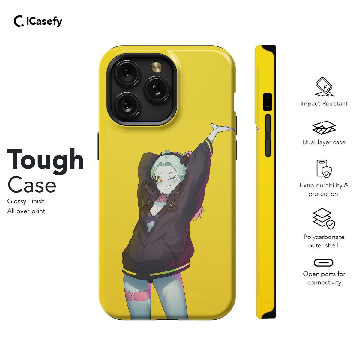 Cyberpunk Anime Rebecca Japanese Phone Case iPhone Samsung Pixel & More - Image 5