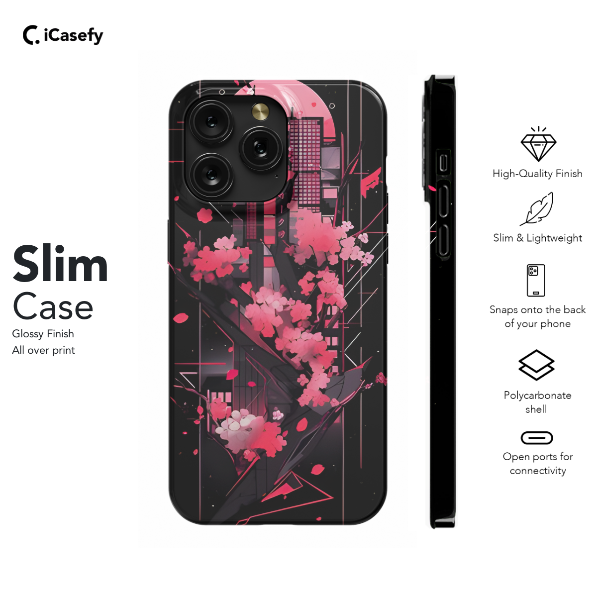 Cyberpunk Cherry Blossom Phone Case iPhone Samsung Cover Pixel 1387 - Image 6