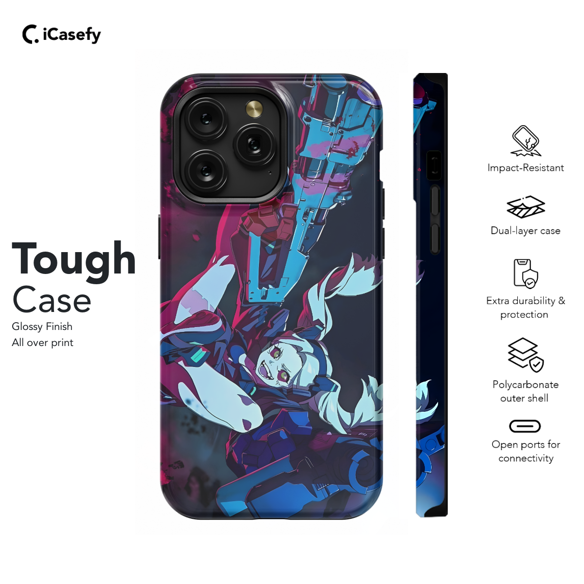 Cyberpunk Edgerunners Anime Rebecca Phone Case iPhone Samsung Cover Pixel 691 - Image 5