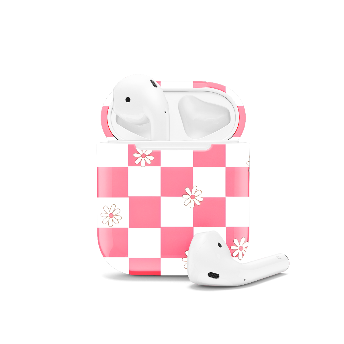 Daisy Aesthetic Grid Checkered AirPods Case AirPods Pro AirPods Pro 2 AirPods 3 AirPods 2 Glossy 1523 - Image 1