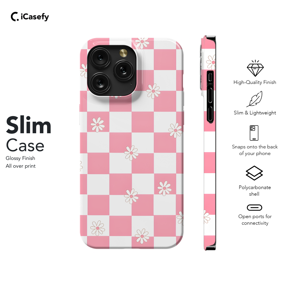 Daisy Aesthetic Grid Checkered Phone Case iPhone Samsung Pixel & More 566 - Image 6