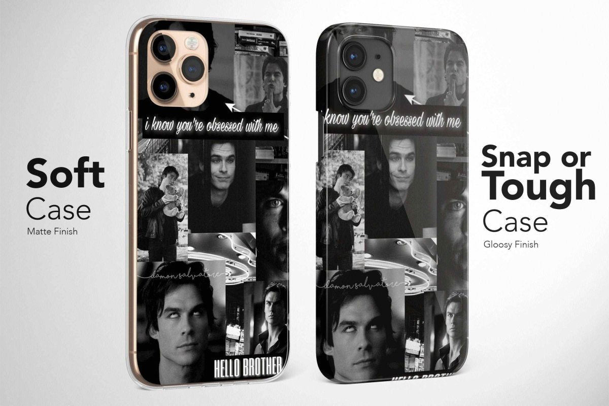 Damon Salvatore from The Vampire Diaries Collage Aesthetic Phone Case - Image 2