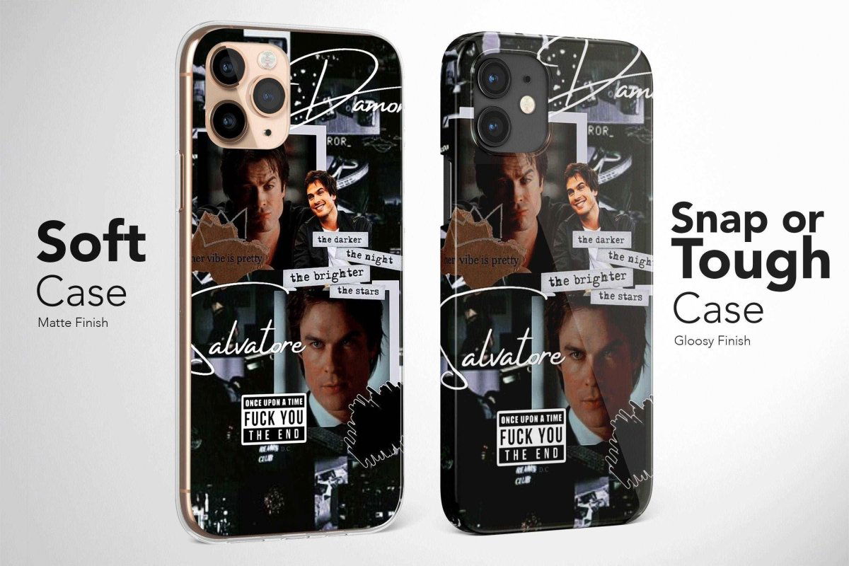 Damon Salvatore from The Vampire Diaries Collage Aesthetic Phone Case - Image 3