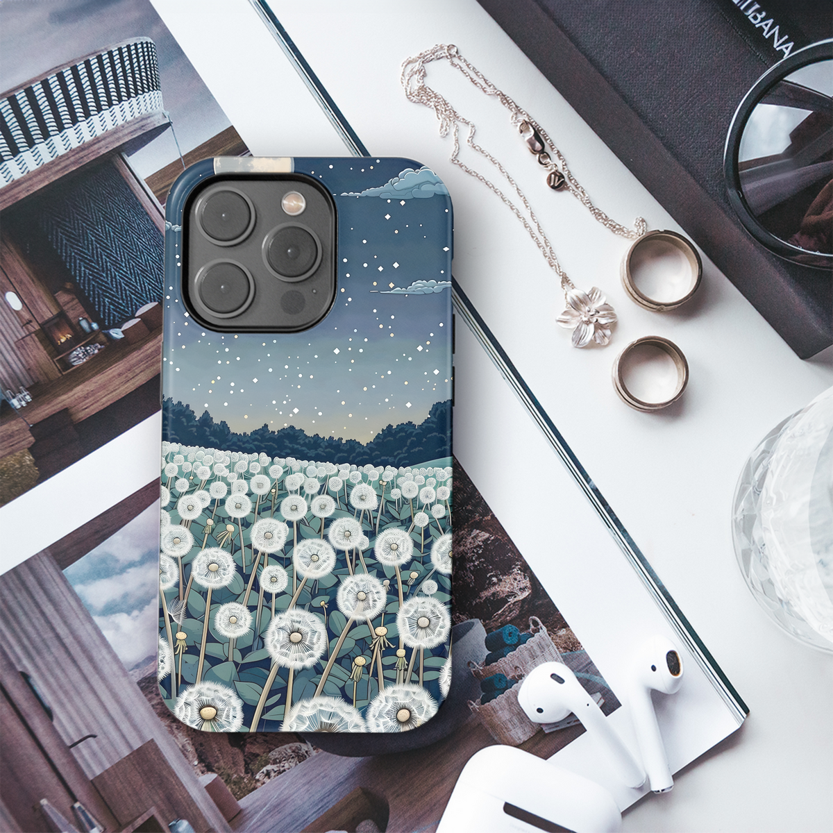 Dandelion Wishes Night Sky
 Phone Case iPhone Samsung Cover Pixel 3999 - Image 3