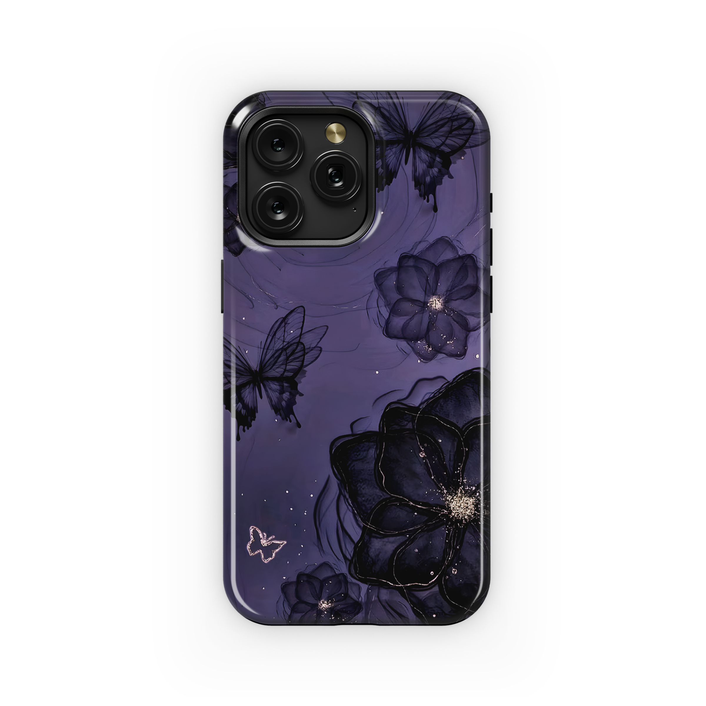 Dark Floral Butterflies
 Phone Case iPhone Samsung Cover Pixel 4443 - Image 1