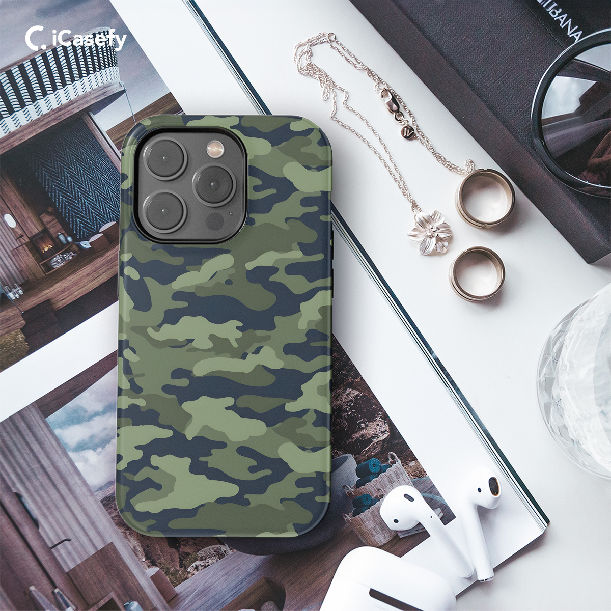 Dark Green Camouflage Phone Case iPhone Samsung Pixel & More 57 - Image 3