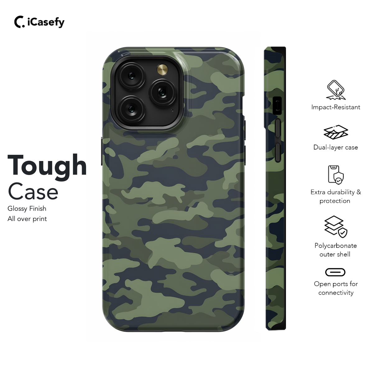 Dark Green Camouflage Phone Case iPhone Samsung Pixel & More 57 - Image 5