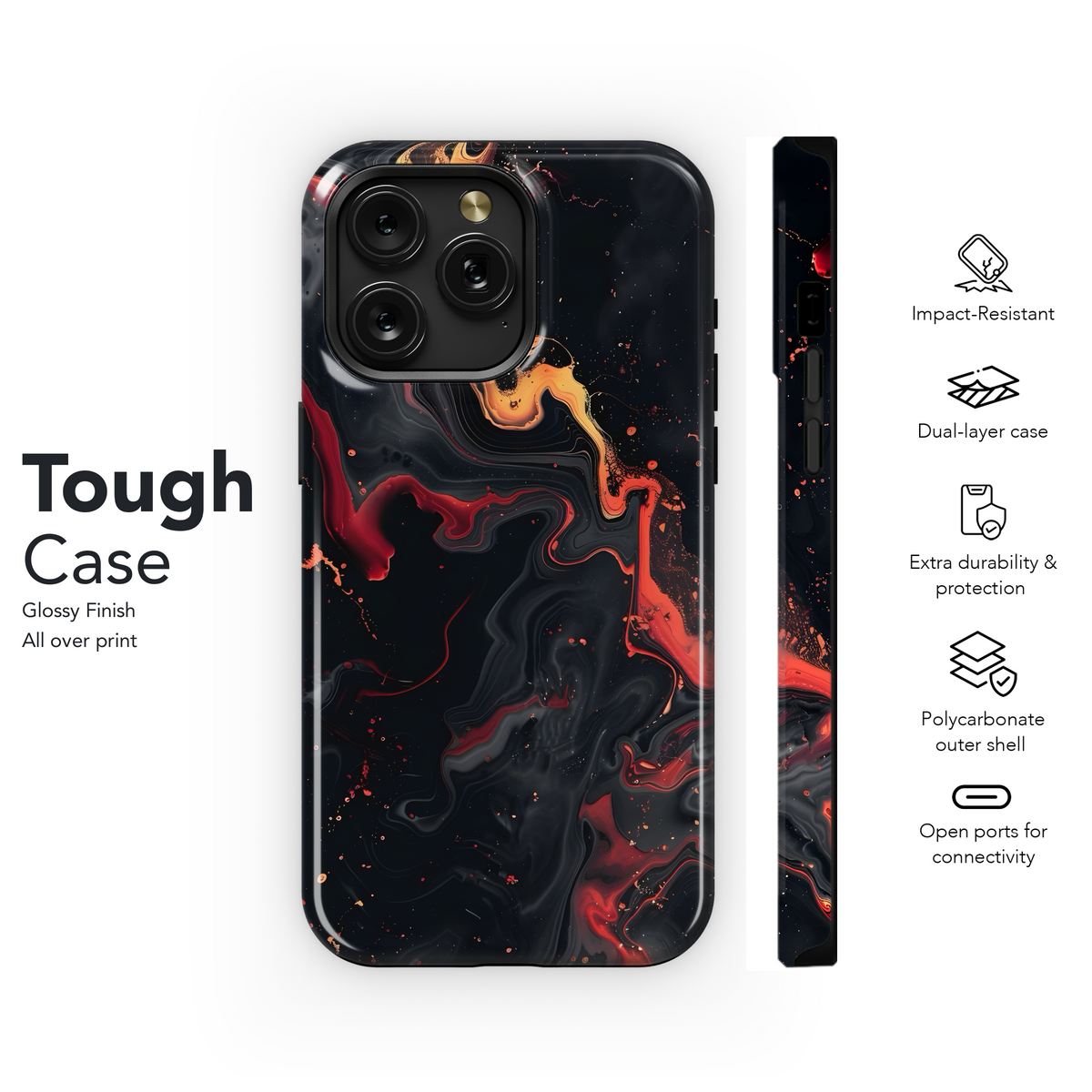 Dark Marble Swirl
 Phone Case iPhone Samsung Cover Pixel 4295 - Image 6