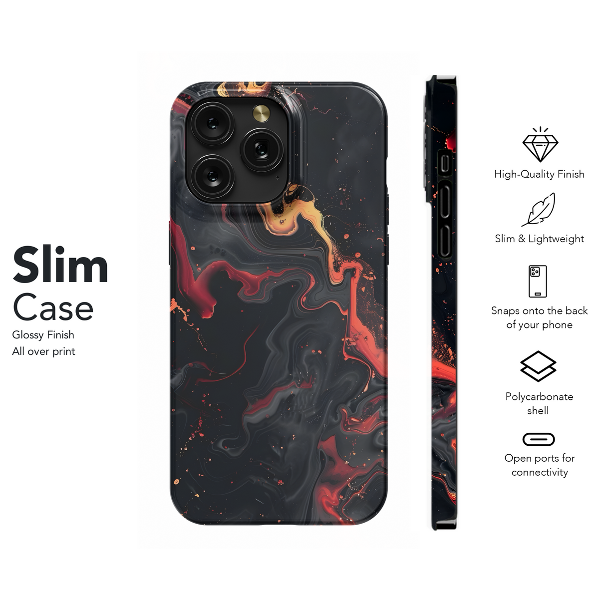 Dark Marble Swirl
 Phone Case iPhone Samsung Cover Pixel 4295 - Image 7