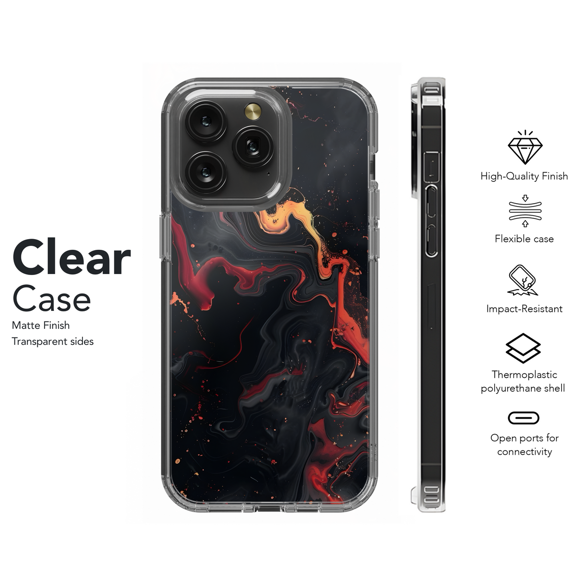 Dark Marble Swirl
 Phone Case iPhone Samsung Cover Pixel 4295 - Image 8