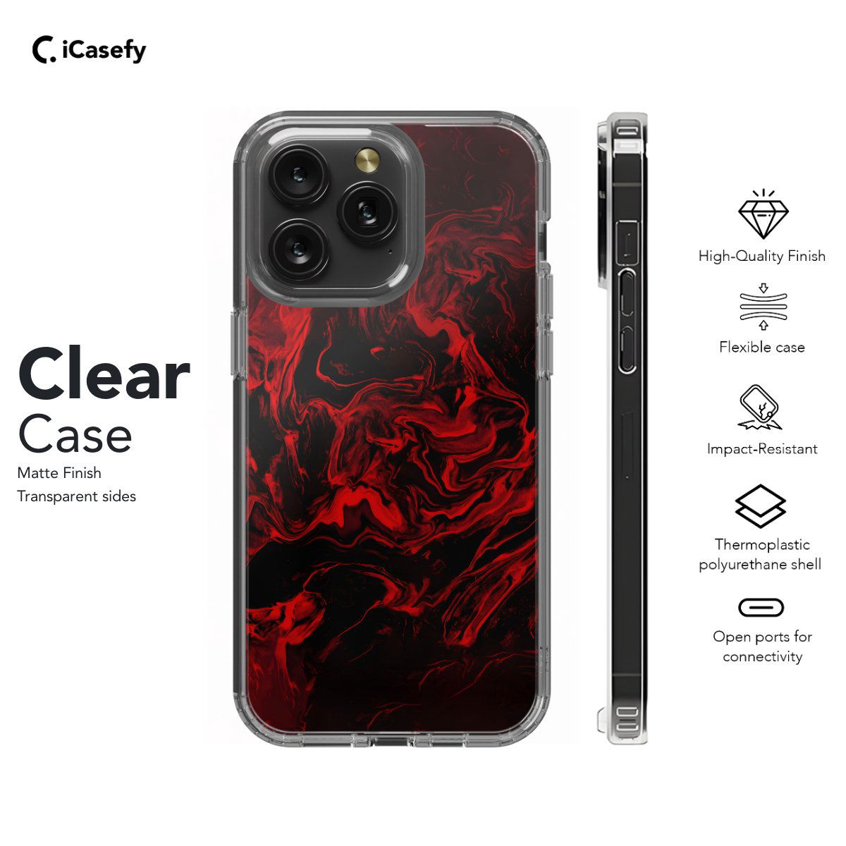 Dark Red Marble Phone Case iPhone Samsung Pixel & More - Image 7