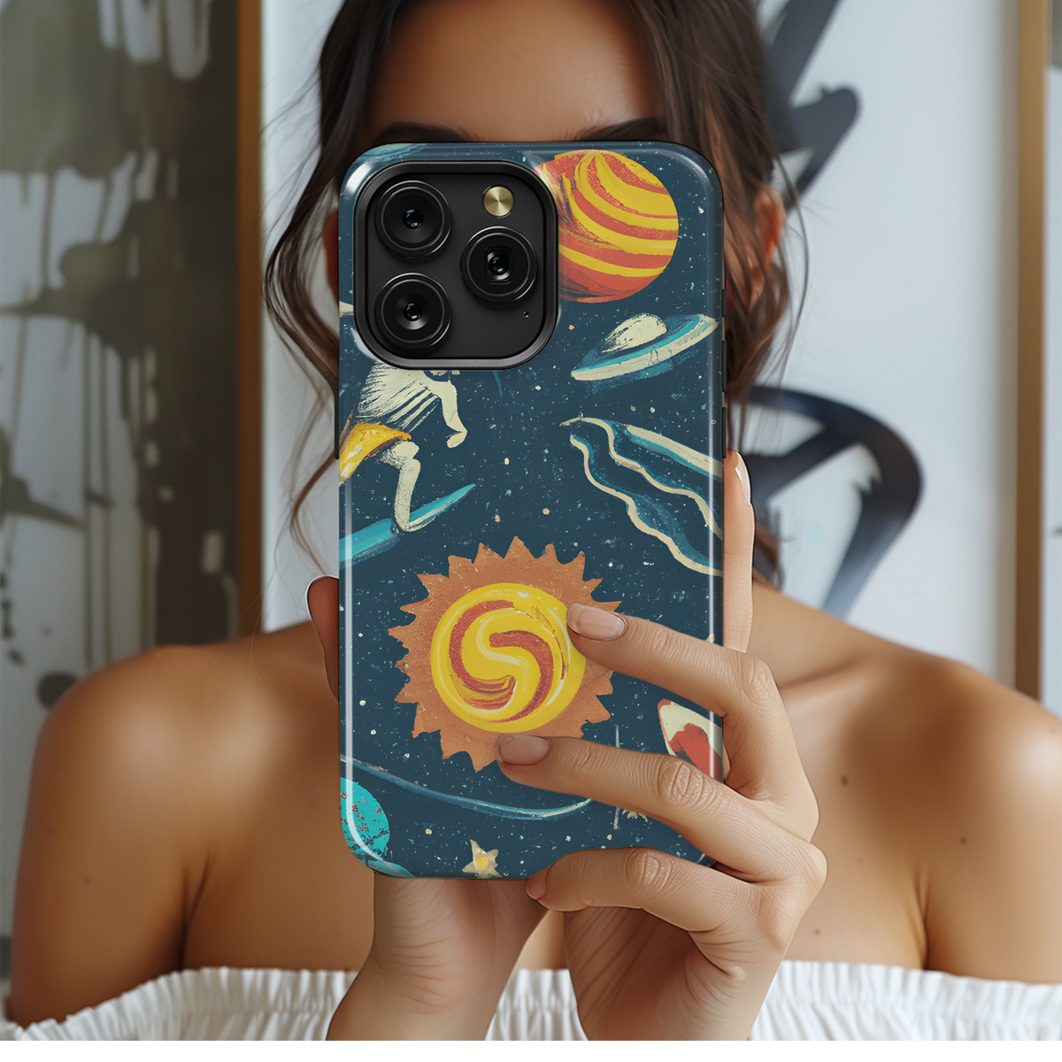 Dark Space Surf Phone Case iPhone Samsung Cover Pixel 3768 - Image 2