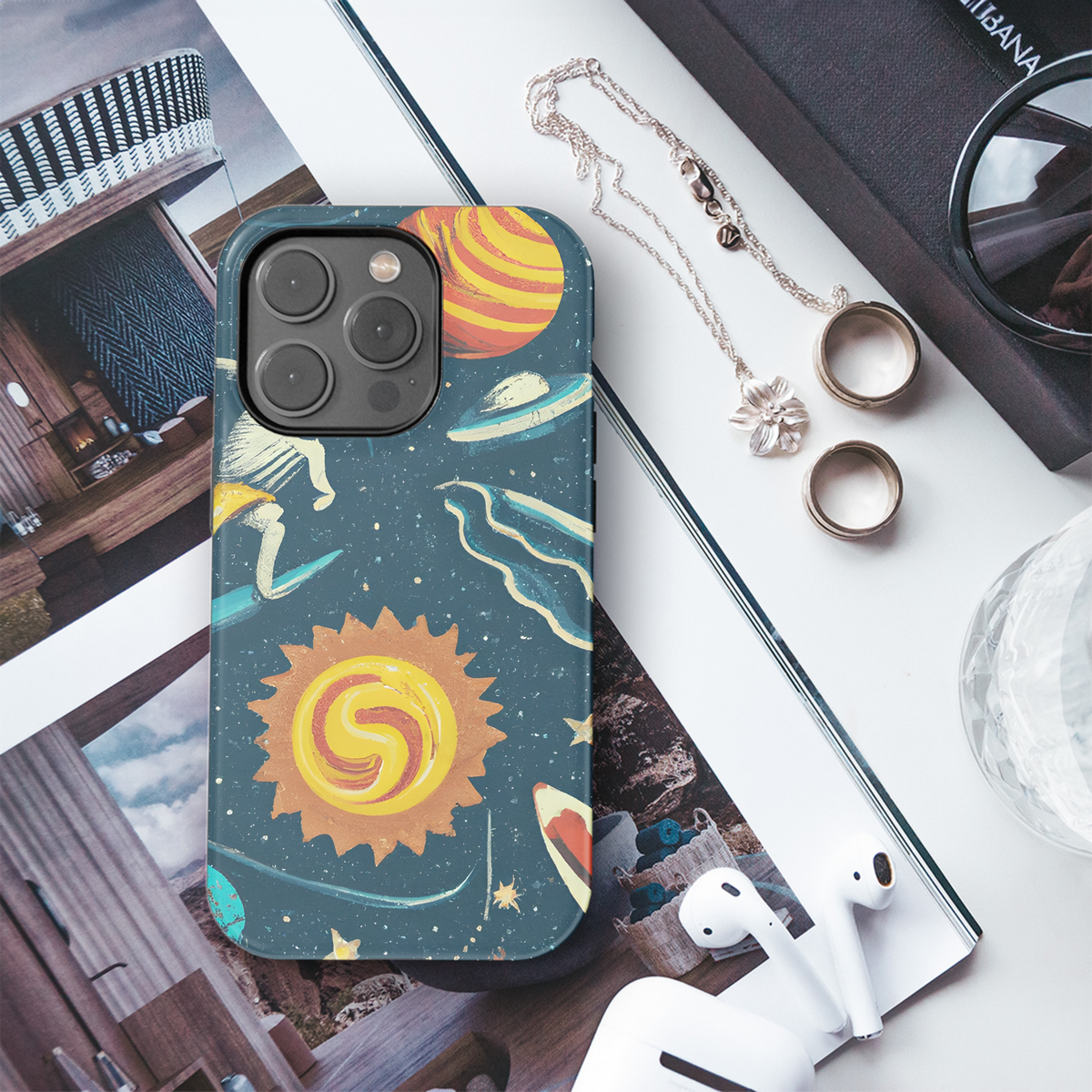 Dark Space Surf Phone Case iPhone Samsung Cover Pixel 3768 - Image 3