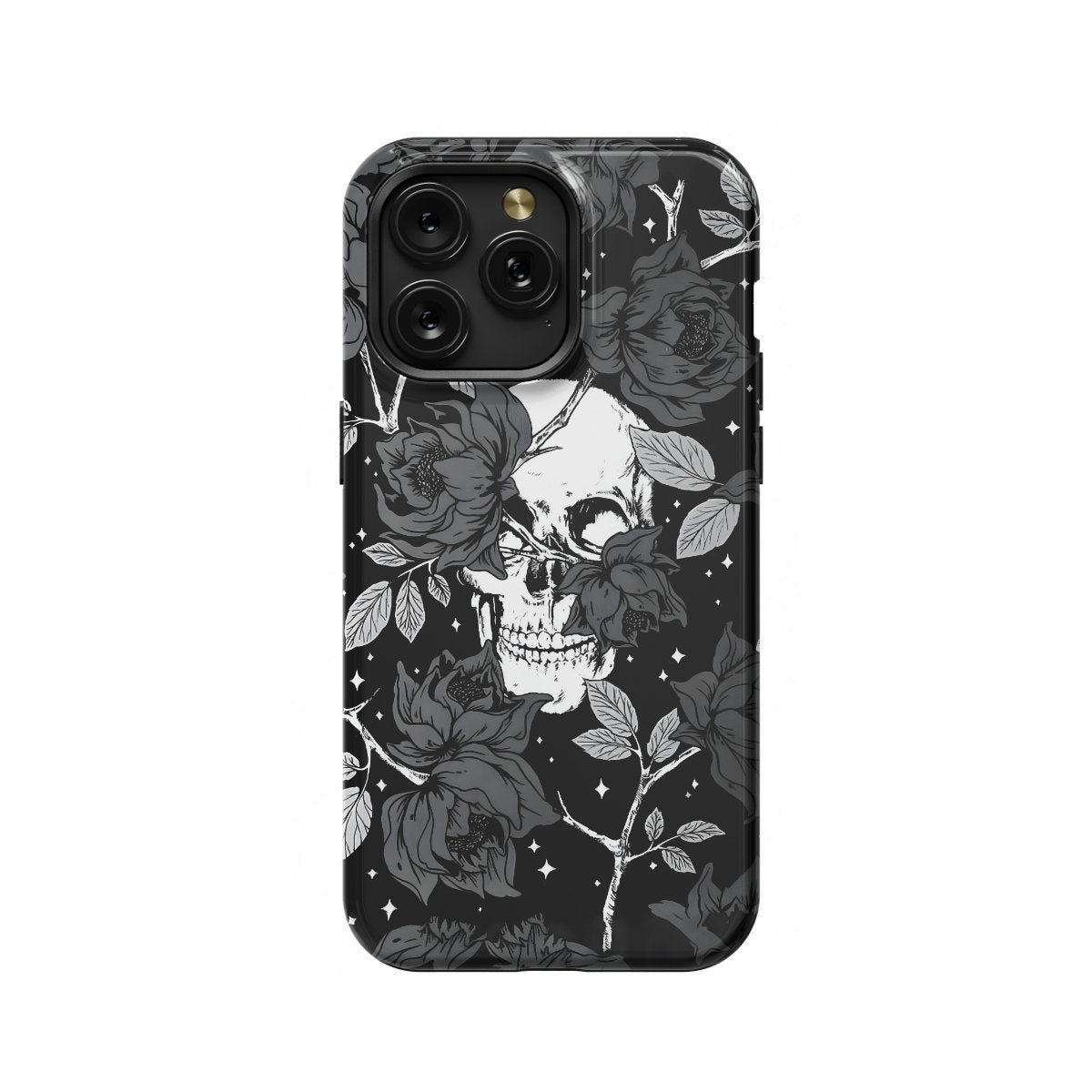 Dark Witchy Skeleton Skull Flower Phone Case iPhone Samsung Pixel & More - Image 1