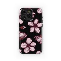 Delicate Pink Flowers Black Design Phone Case iPhone Samsung Cover Pixel 5279 - Image 1