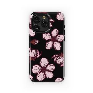 Delicate Pink Flowers Black Design Phone Case iPhone Samsung Cover Pixel 5279 - Image 1