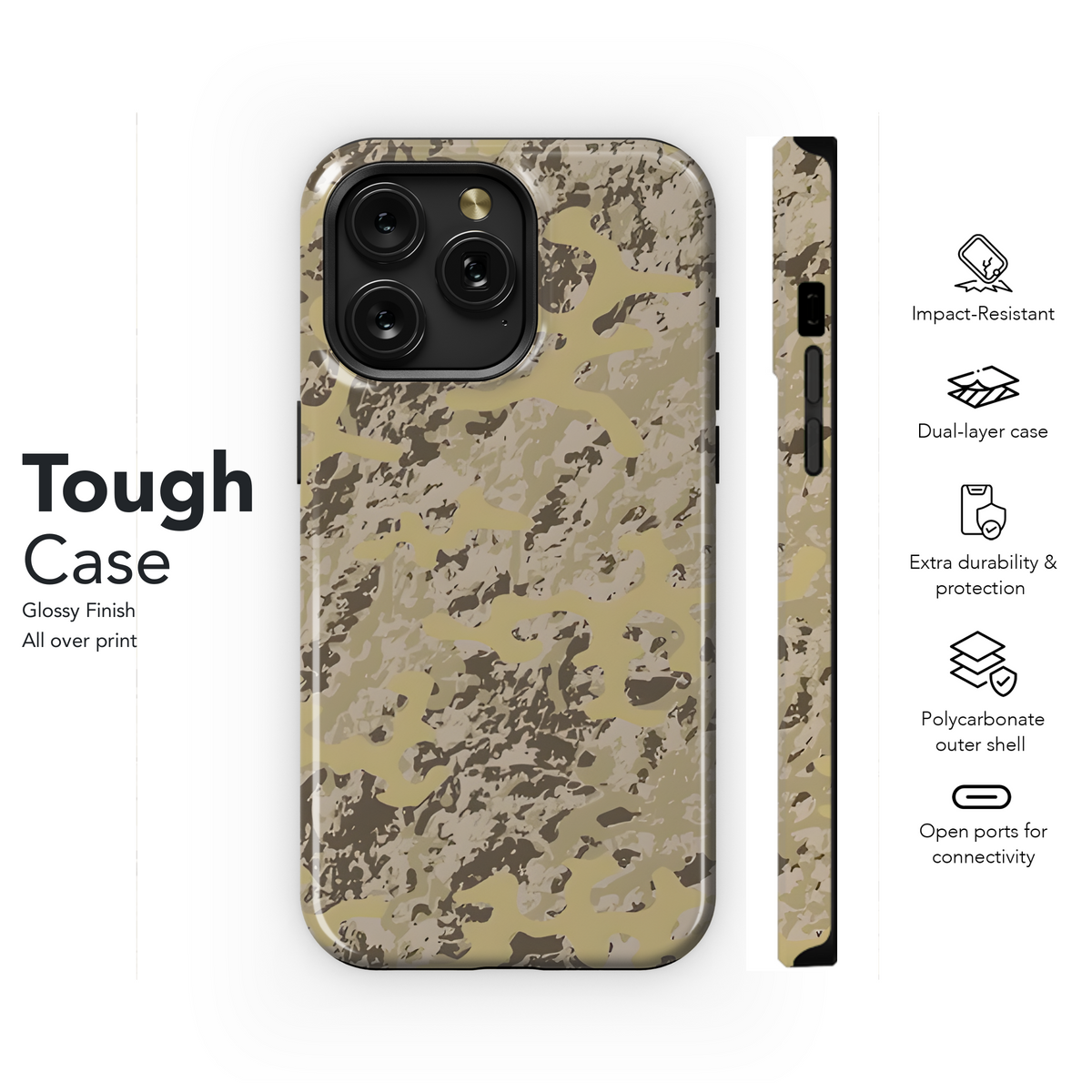 Desert Khaki Camouflage Phone Case iPhone Samsung Cover Pixel 2210 - Image 6