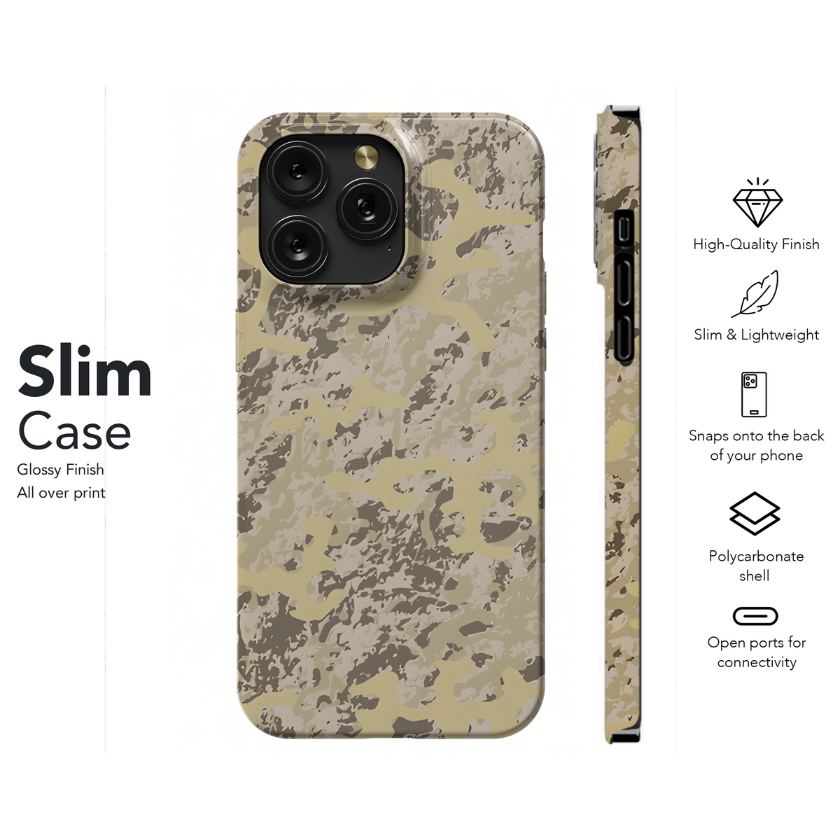 Desert Khaki Camouflage Phone Case iPhone Samsung Cover Pixel 2210 - Image 7