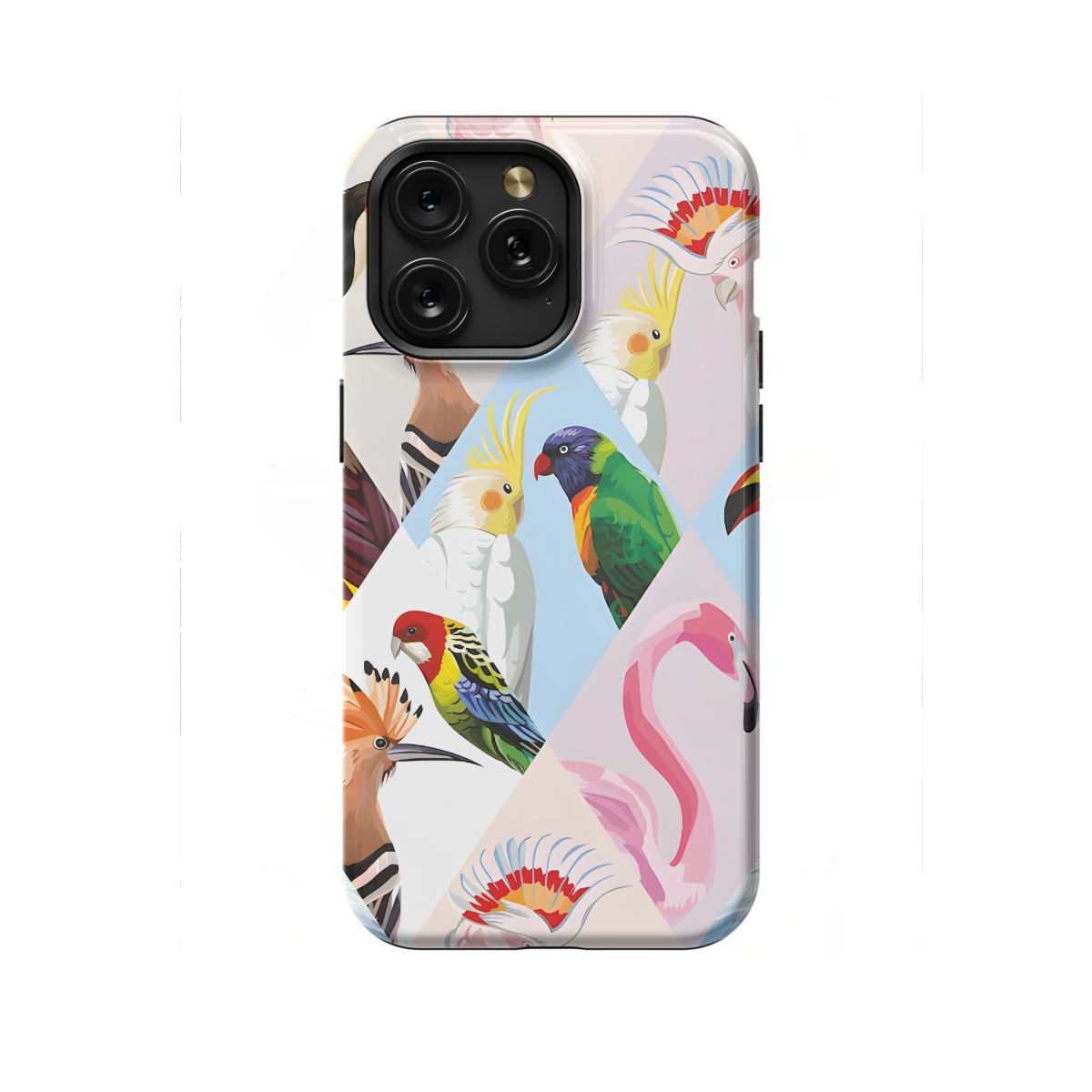 Diamond Collage Bird Square Parrot Phone Case iPhone Samsung Cover Pixel 1057 - Image 1