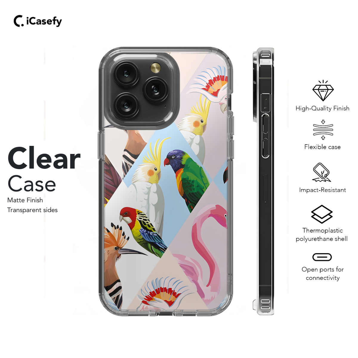 Diamond Collage Bird Square Parrot Phone Case iPhone Samsung Cover Pixel 1057 - Image 7