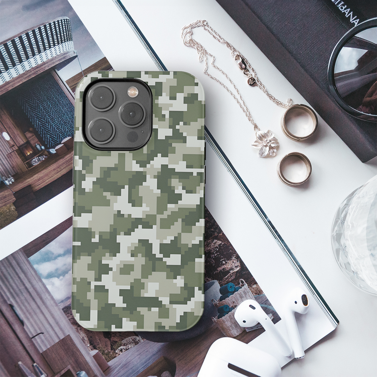 Digital Camouflage Pattern Phone Case iPhone Samsung Cover Pixel 2201 - Image 3