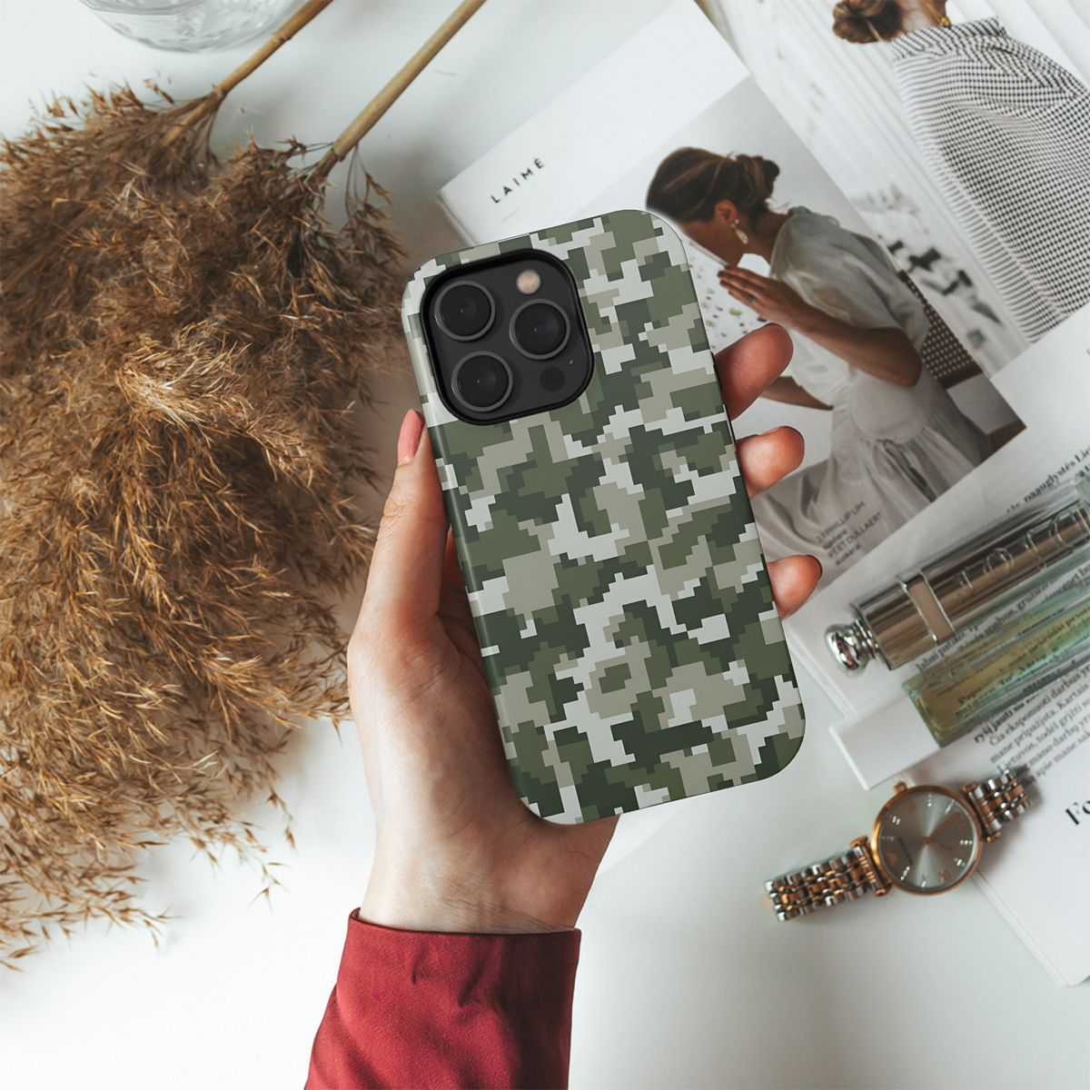 Digital Camouflage Pattern Phone Case iPhone Samsung Cover Pixel 2201 - Image 4