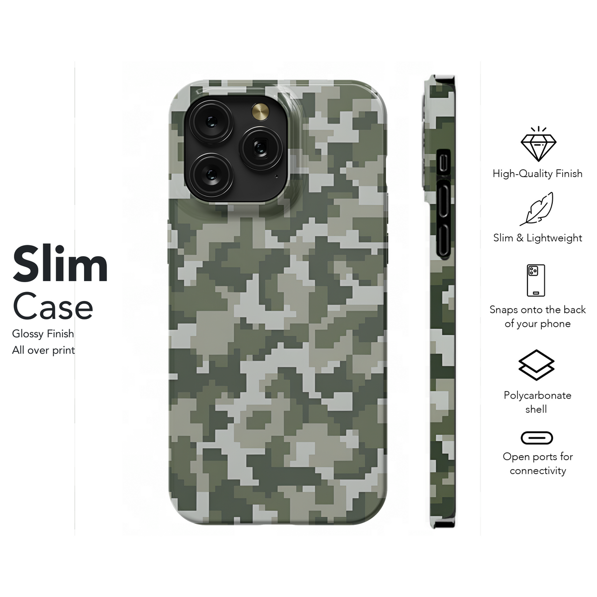 Digital Camouflage Pattern Phone Case iPhone Samsung Cover Pixel 2201 - Image 7