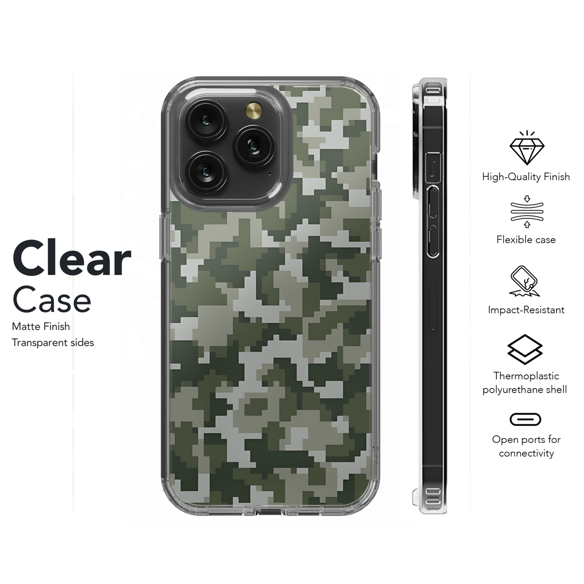 Digital Camouflage Pattern Phone Case iPhone Samsung Cover Pixel 2201 - Image 8