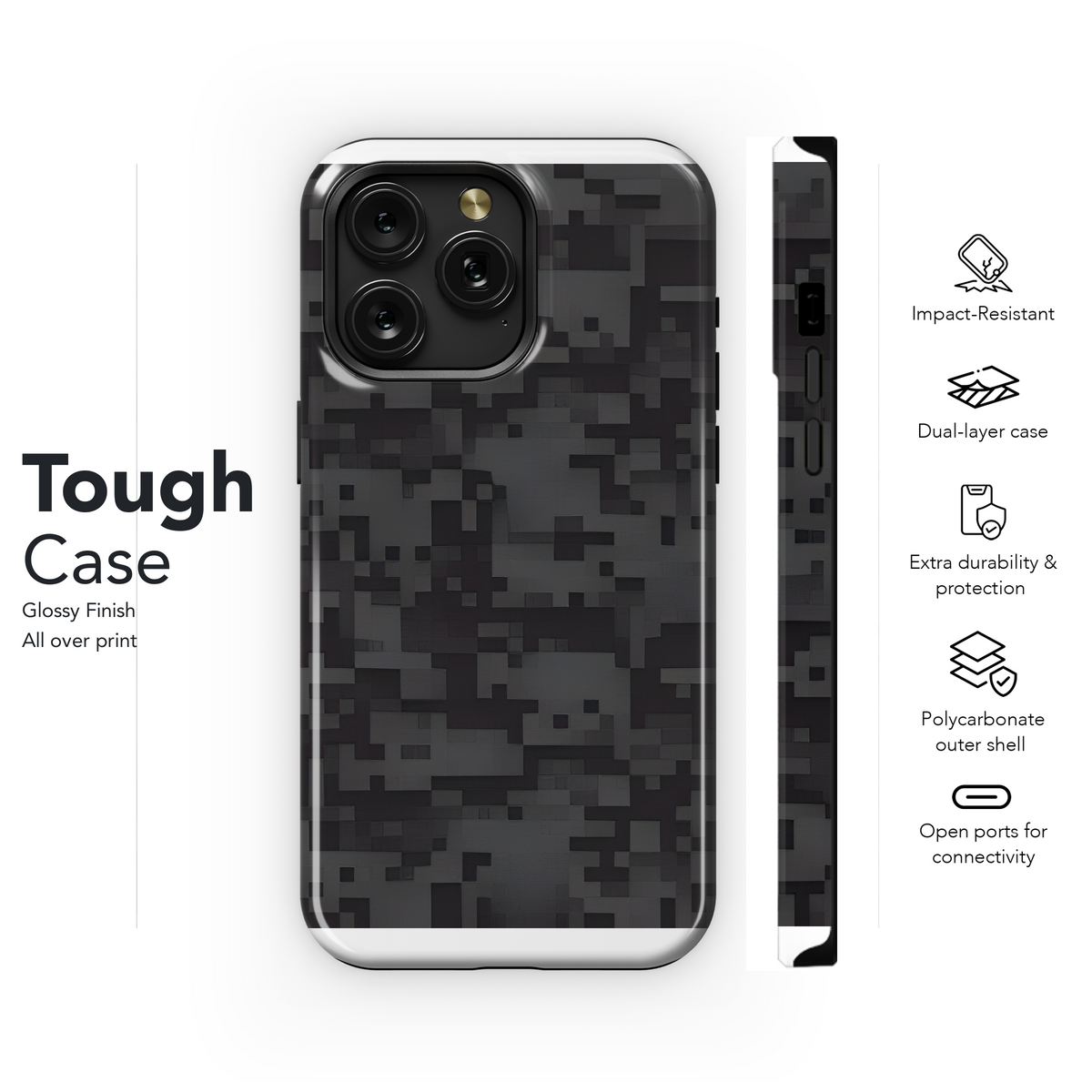 Digital Camouflage Pattern Phone Case iPhone Samsung Cover Pixel 2202 - Image 6