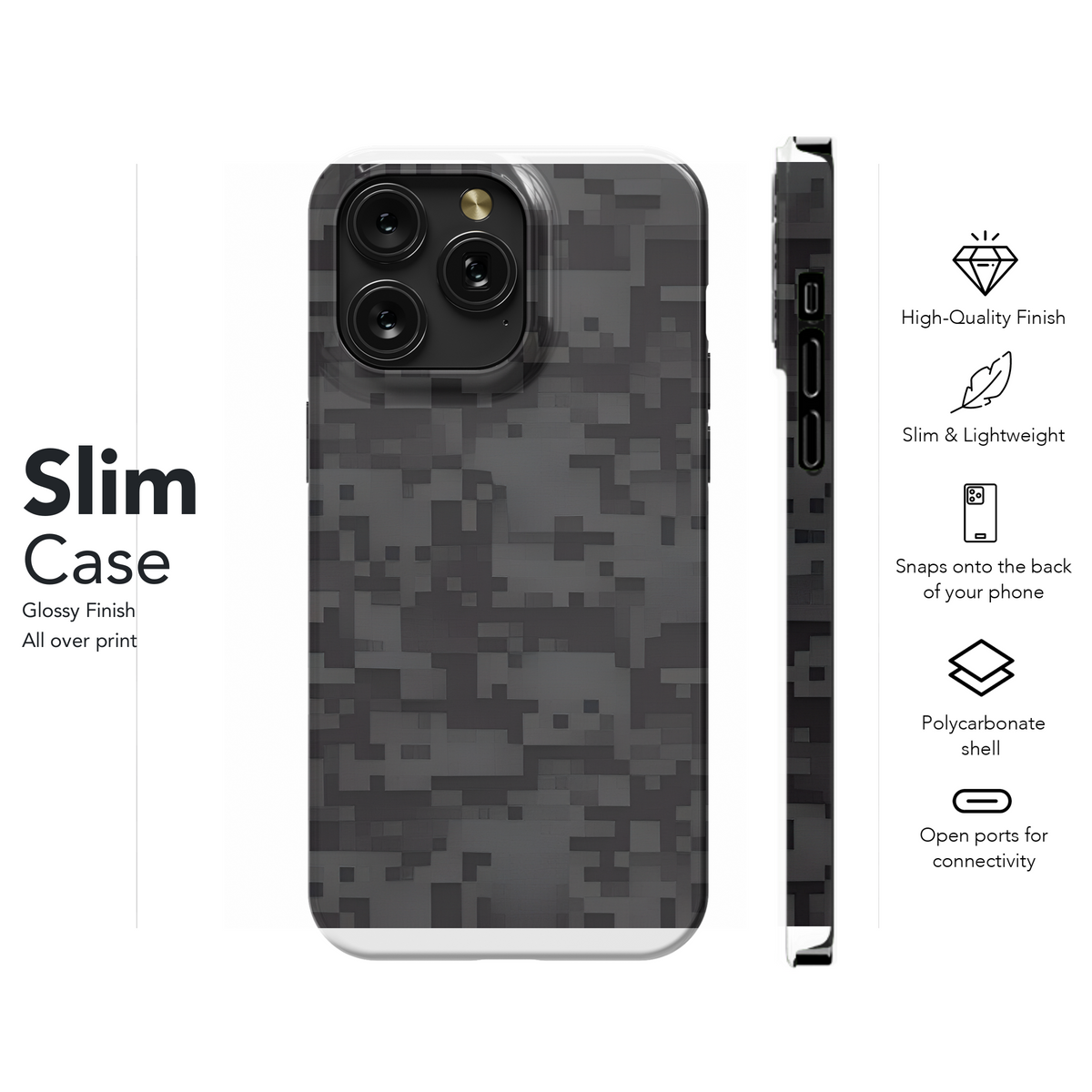 Digital Camouflage Pattern Phone Case iPhone Samsung Cover Pixel 2202 - Image 7