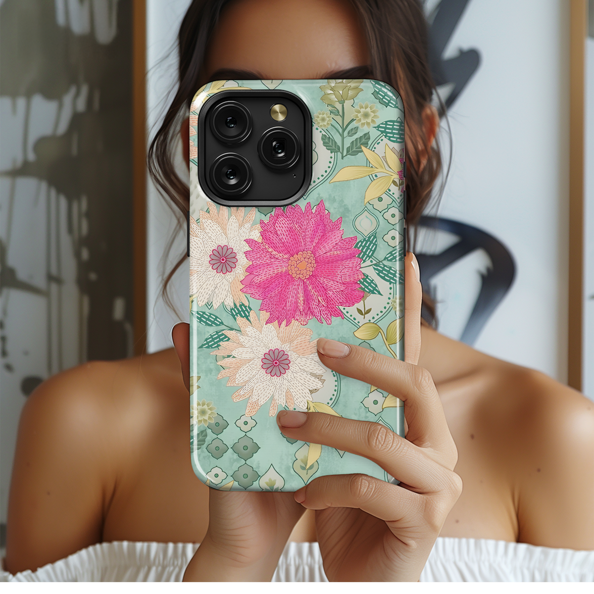 Digital Seamless Floral Phone Case iPhone Samsung Cover Pixel 2355 - Image 2