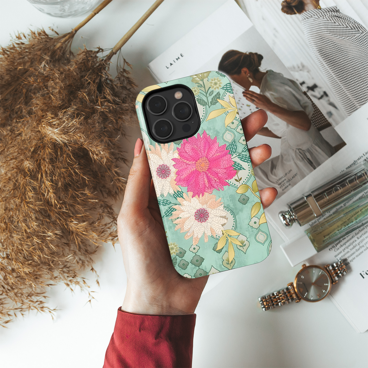 Digital Seamless Floral Phone Case iPhone Samsung Cover Pixel 2355 - Image 4