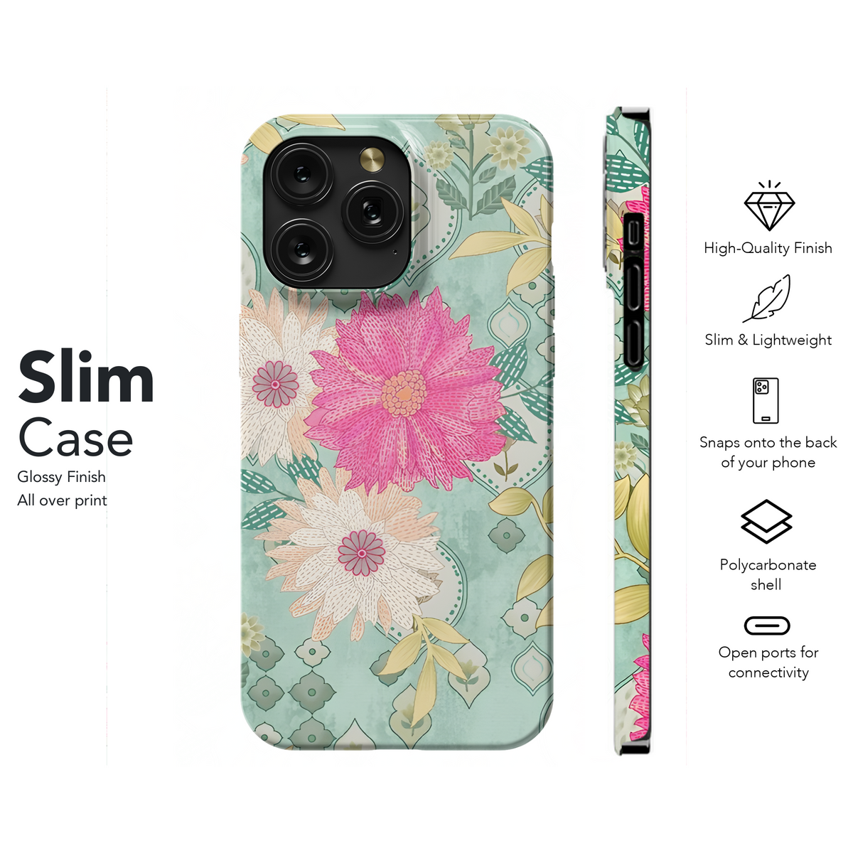 Digital Seamless Floral Phone Case iPhone Samsung Cover Pixel 2355 - Image 7