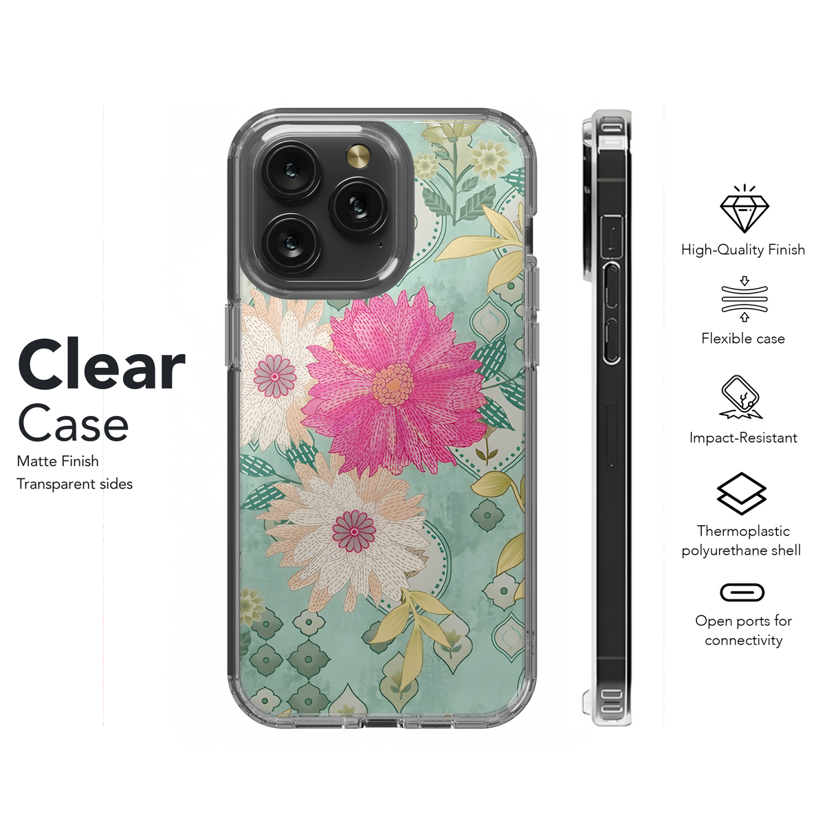 Digital Seamless Floral Phone Case iPhone Samsung Cover Pixel 2355 - Image 8