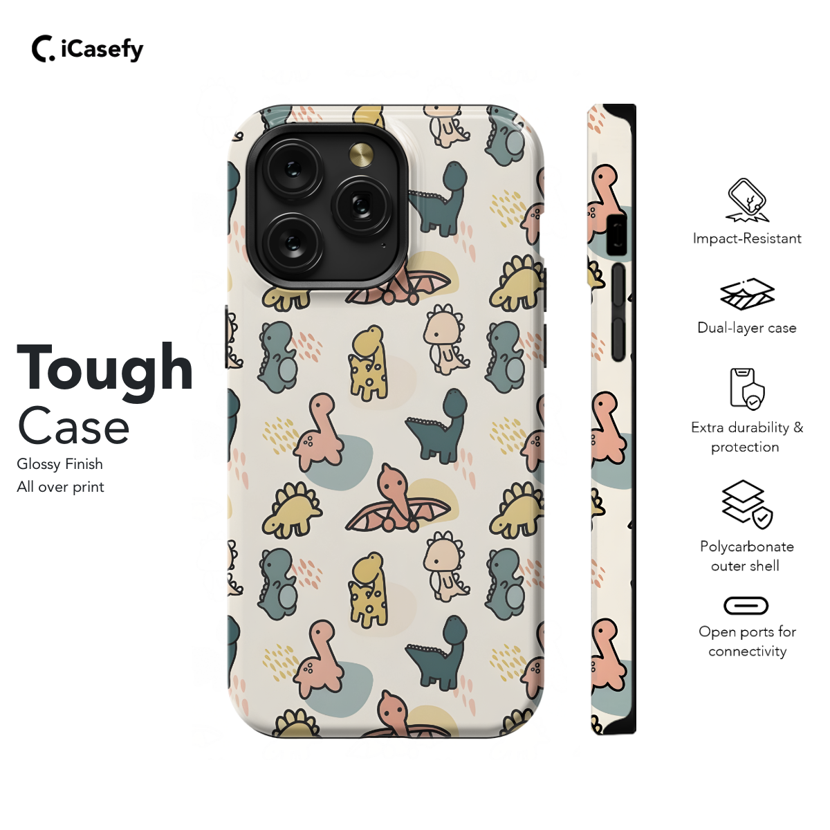 Dinosaur pattern Phone Case iPhone Samsung Cover Pixel 1250 - Image 5