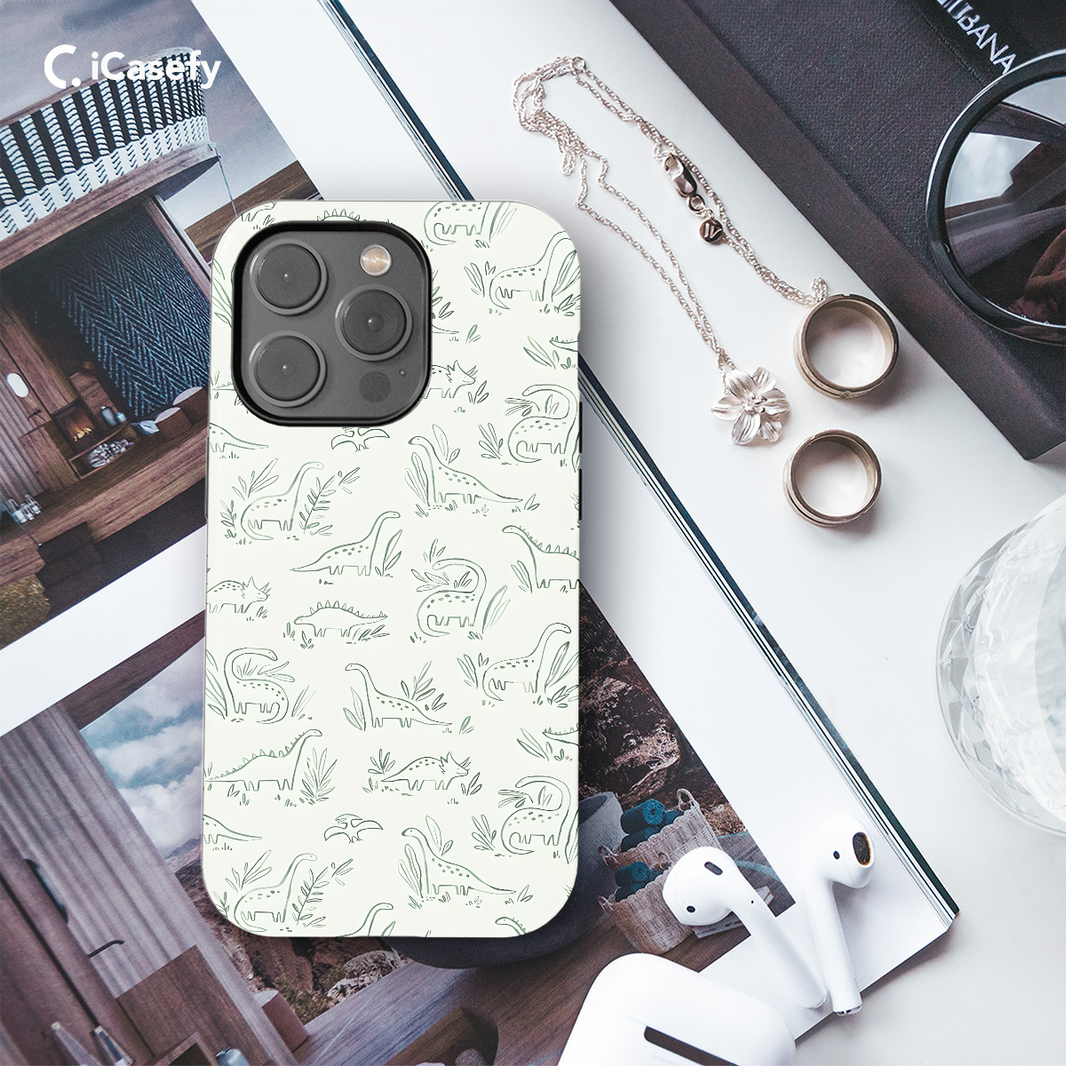 Dinosaur pattern Phone Case iPhone Samsung Pixel & More 511 - Image 3