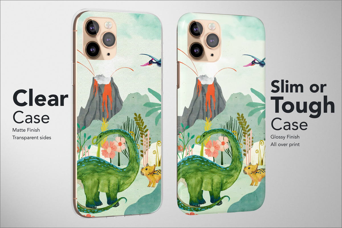 Dinosaur Phone Case Dino T-Rex Animal Landscape Art Cartoon Cover - Image 2