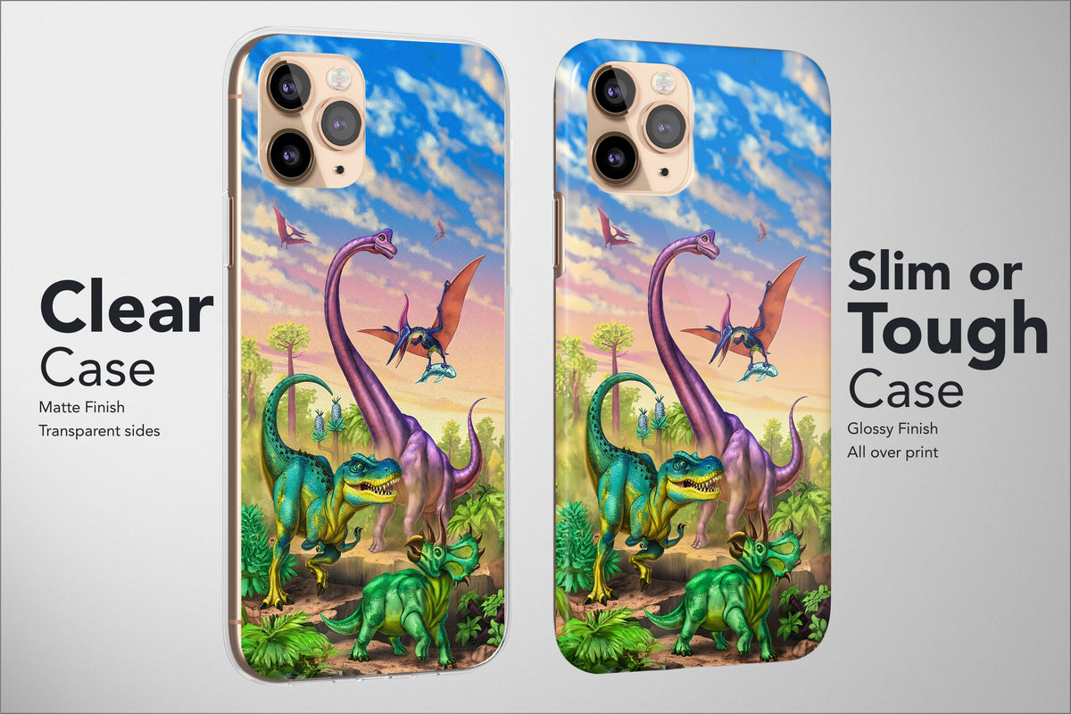 Dinosaur Phone Case Dino T-Rex Animal Landscape Art Cartoon Cover - Image 4