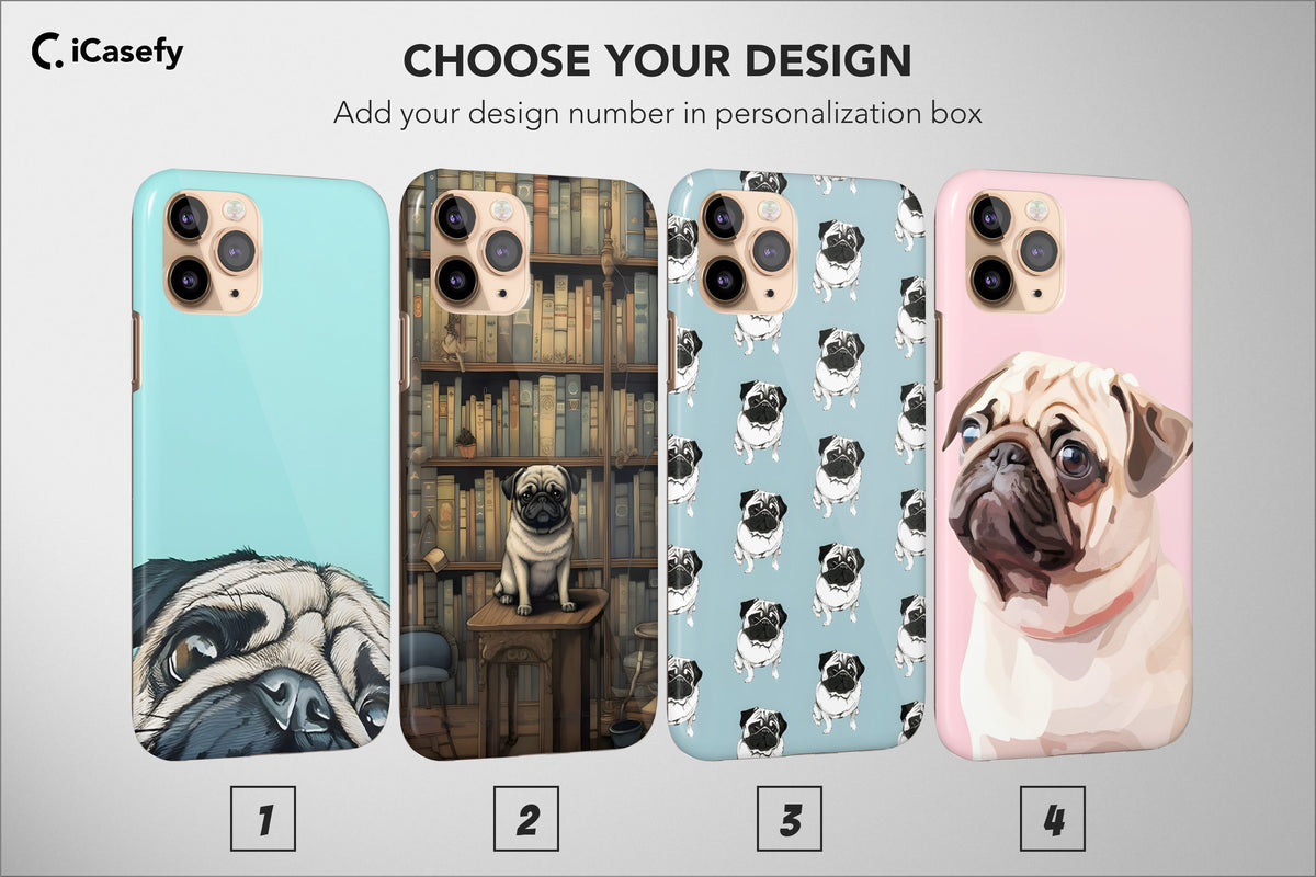 Dog Lover Pug Phone Case Aesthetic Animal Cover  8a - Image 1