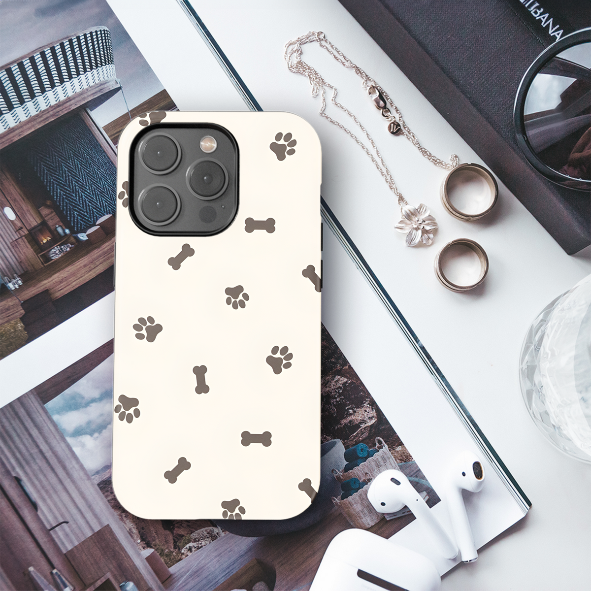 Dog Paw Bone Pattern Phone Case iPhone Samsung Cover Pixel 2180 - Image 3