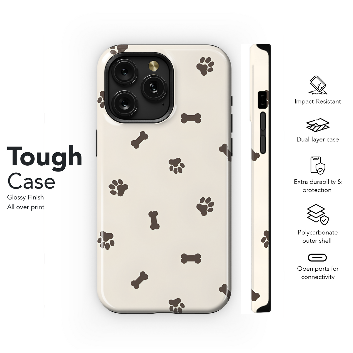 Dog Paw Bone Pattern Phone Case iPhone Samsung Cover Pixel 2180 - Image 6