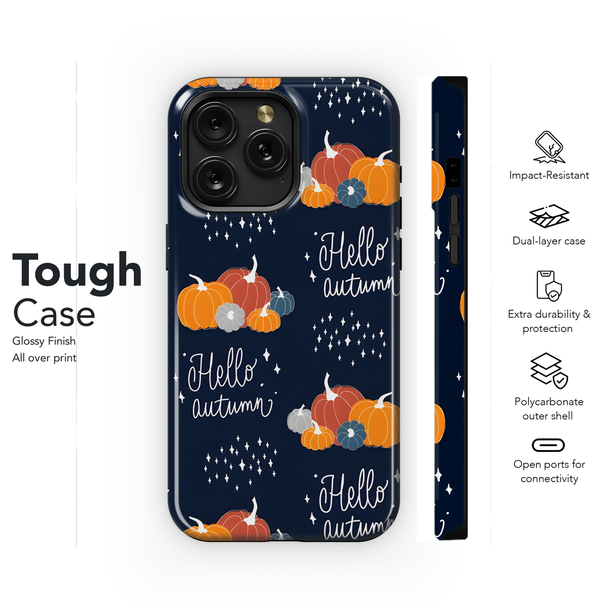 Doodle Pumpkin Pattern Phone Case iPhone Samsung Cover Pixel 2290 - Image 6