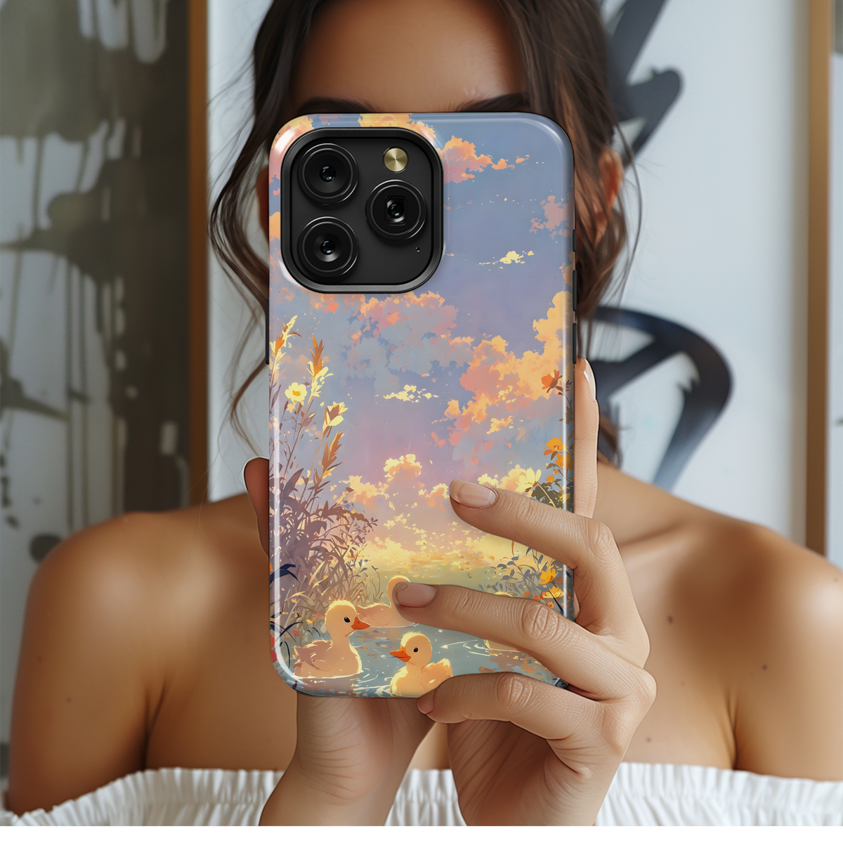 Ducklings Sunset Meadow
 Phone Case iPhone Samsung Cover Pixel 4262 - Image 2