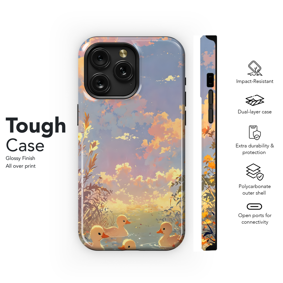 Ducklings Sunset Meadow
 Phone Case iPhone Samsung Cover Pixel 4262 - Image 6